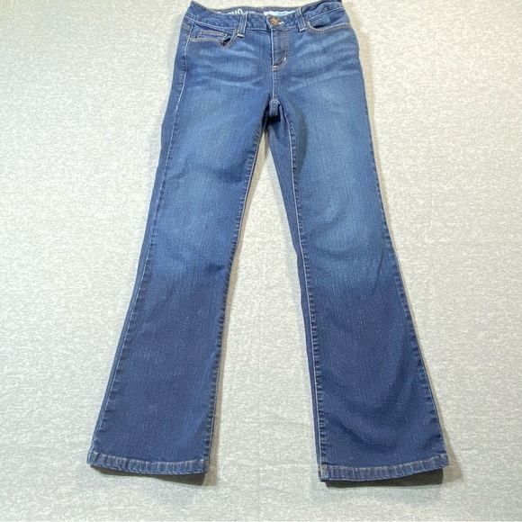 DKNY Soho Jean's Women's Sz 6 Blue Mid Rise Bootcut Boho Western Stretch Denim - Picture 1 of 15